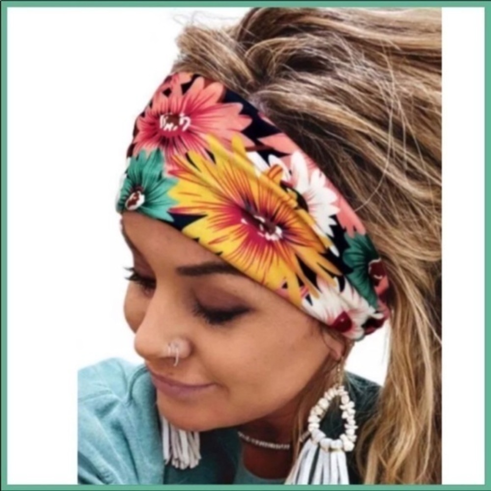 Floral wide headband